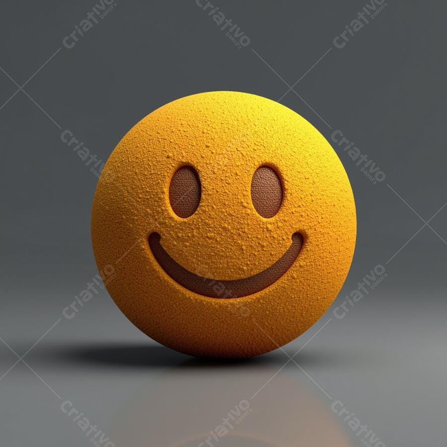 Emoticon amarelo feliz esfera 3D