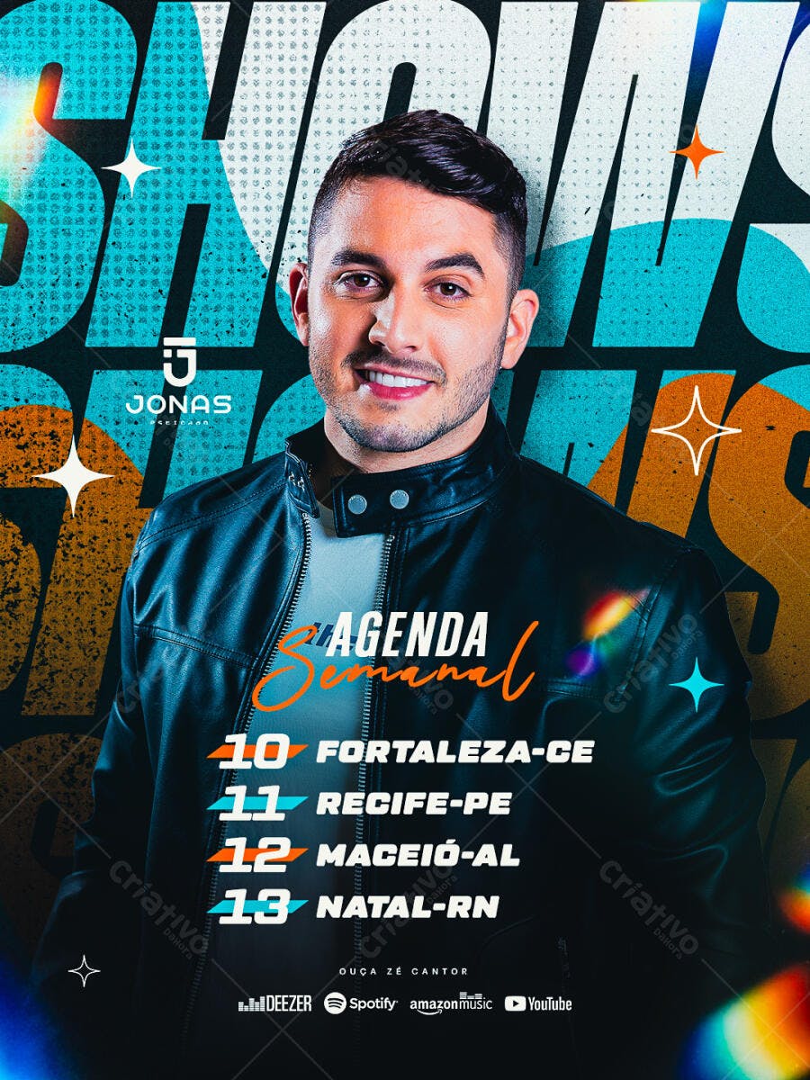Flyer Show Jonas Vilar PSD Editável