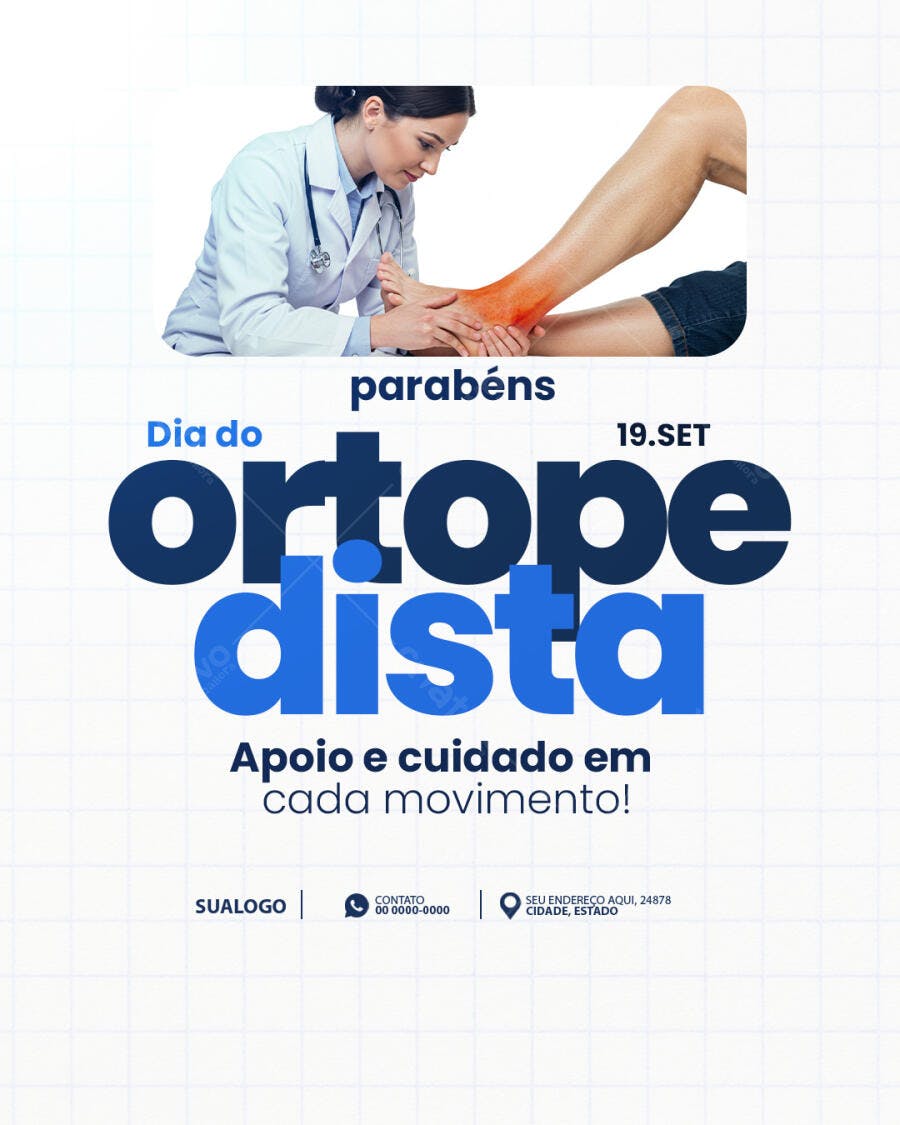 Flyer Dia do Ortopedista PSD Editável