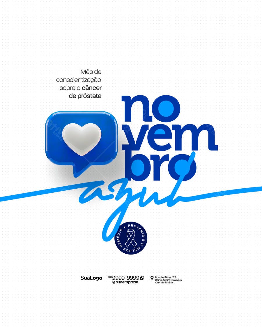 Post para Novembro Azul PSD Editável
