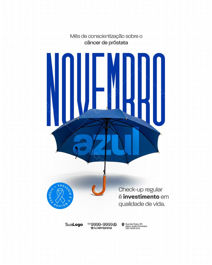 Flyer Novembro Azul PSD Editável