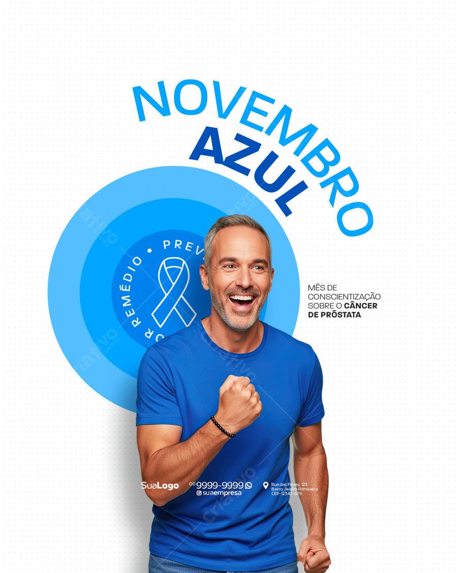 Flyer Novembro Azul PSD Editável