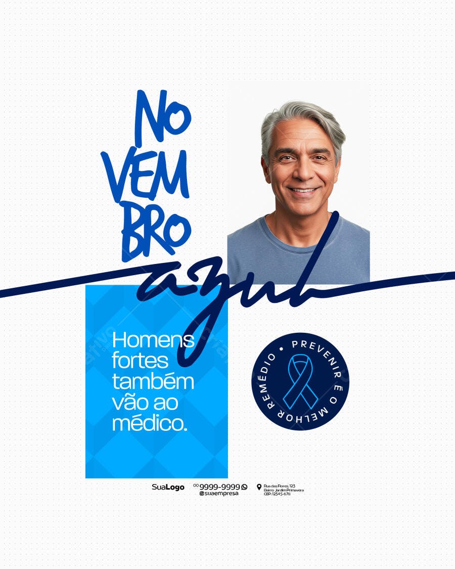 Flyer Novembro Azul PSD Editável
