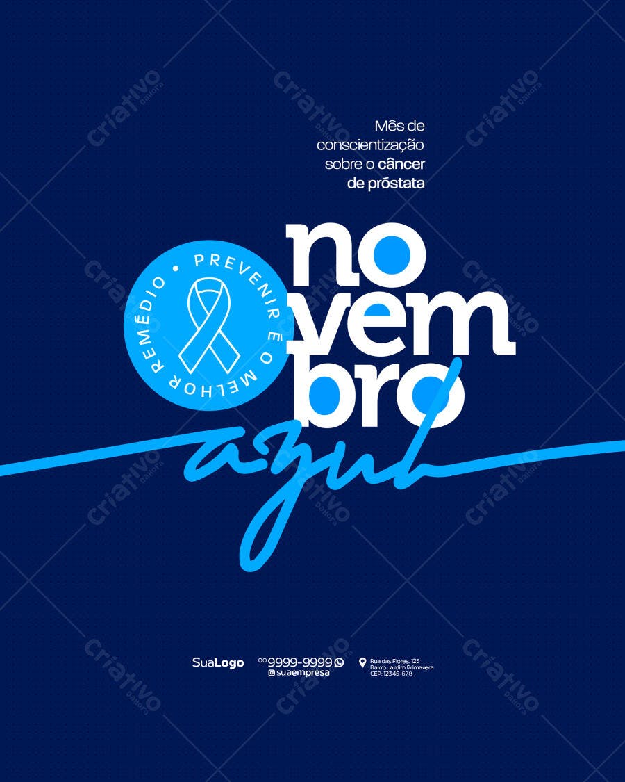 Flyer Novembro Azul PSD Editável