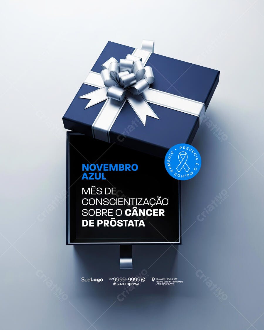 Caixa para Novembro Azul PSD Editável