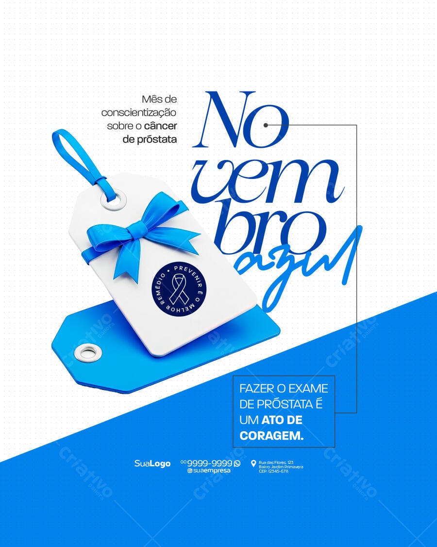 Flyer Novembro Azul PSD Editável