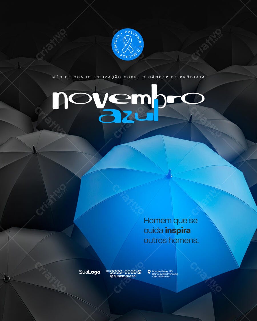 Flyer Novembro Azul PSD Editável