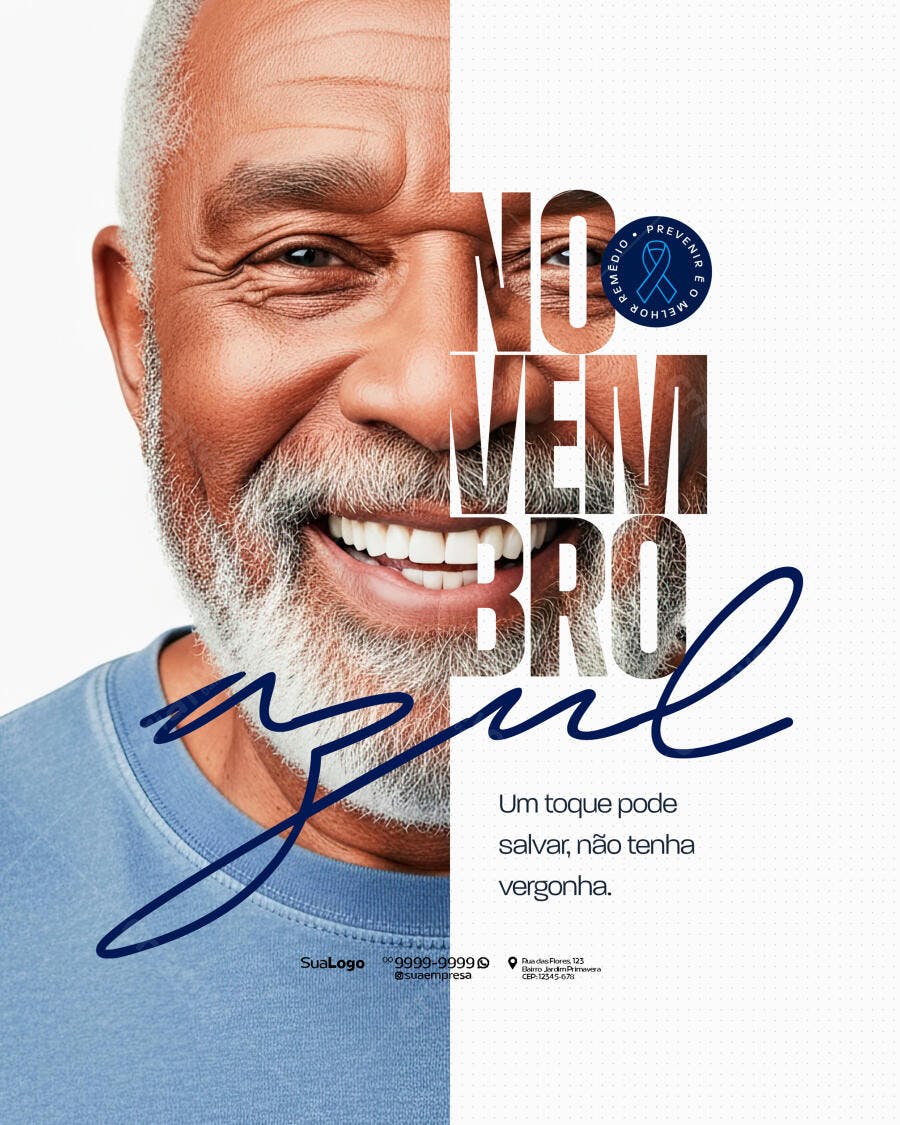 Flyer Novembro Azul PSD Editável