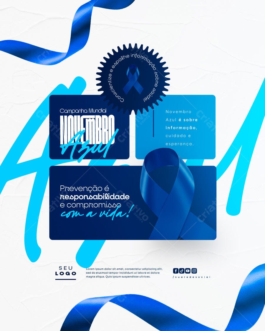 Flyer Novembro Azul PSD Editável