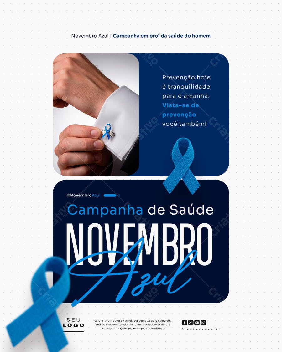 Flyer Novembro Azul PSD Editável