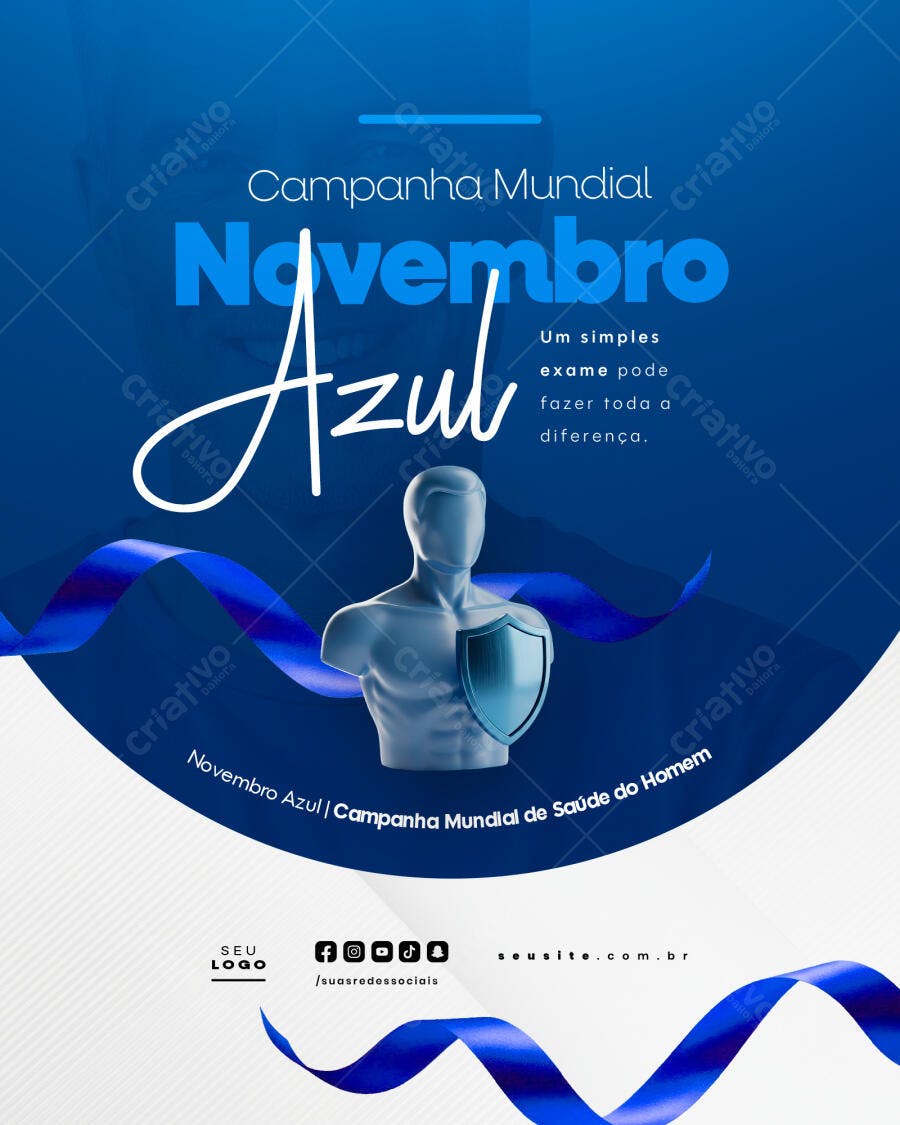 Flyer Novembro Azul PSD Editável