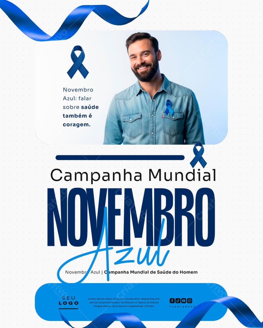 Flyer para Novembro Azul PSD Editável