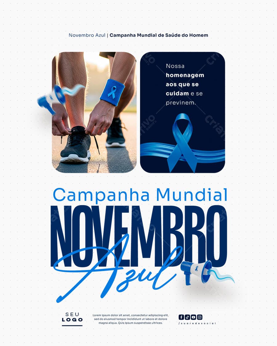 Flyer Novembro Azul PSD Editável