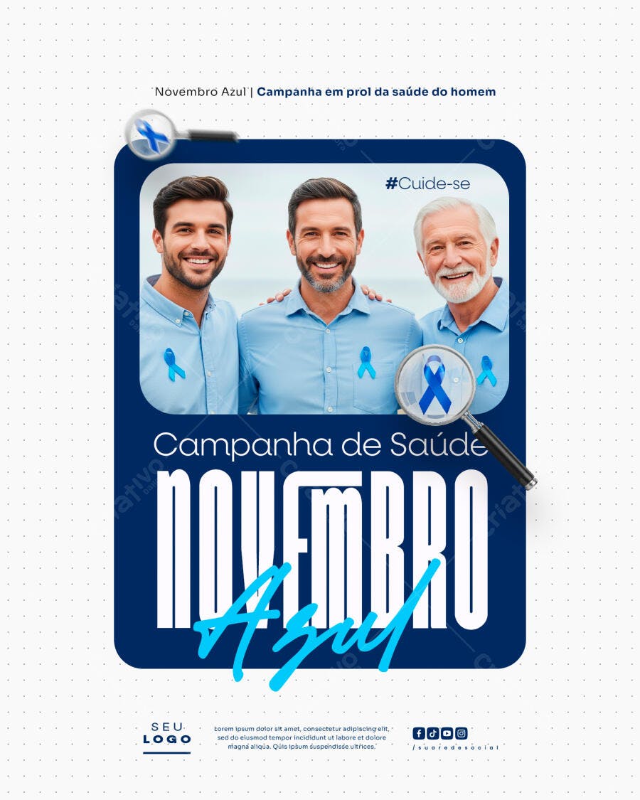 Flyer Novembro Azul PSD Editável
