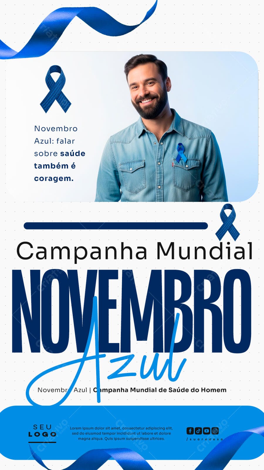 Flyer Novembro Azul PSD Editável