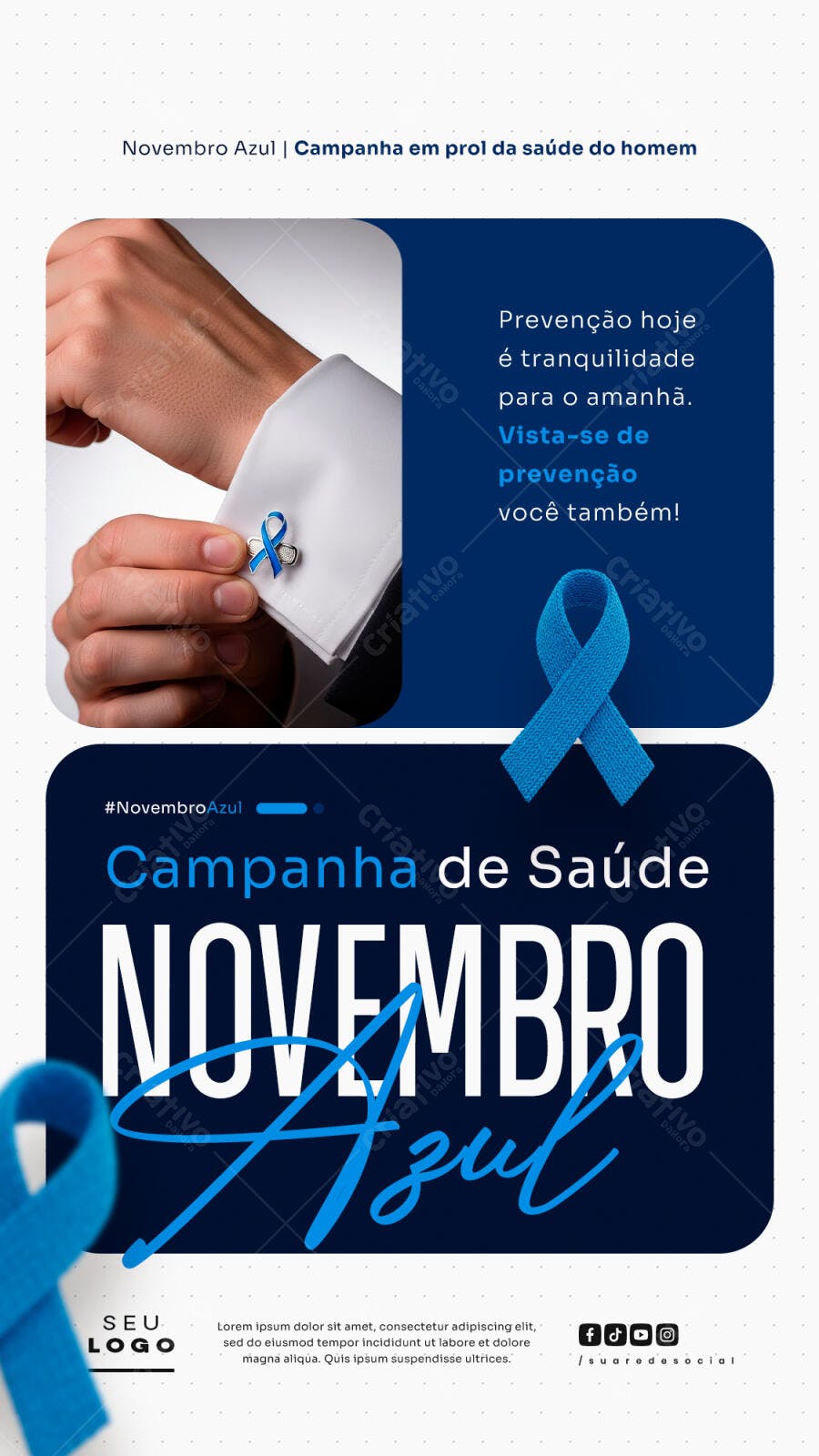 Flyer Novembro Azul PSD Editável
