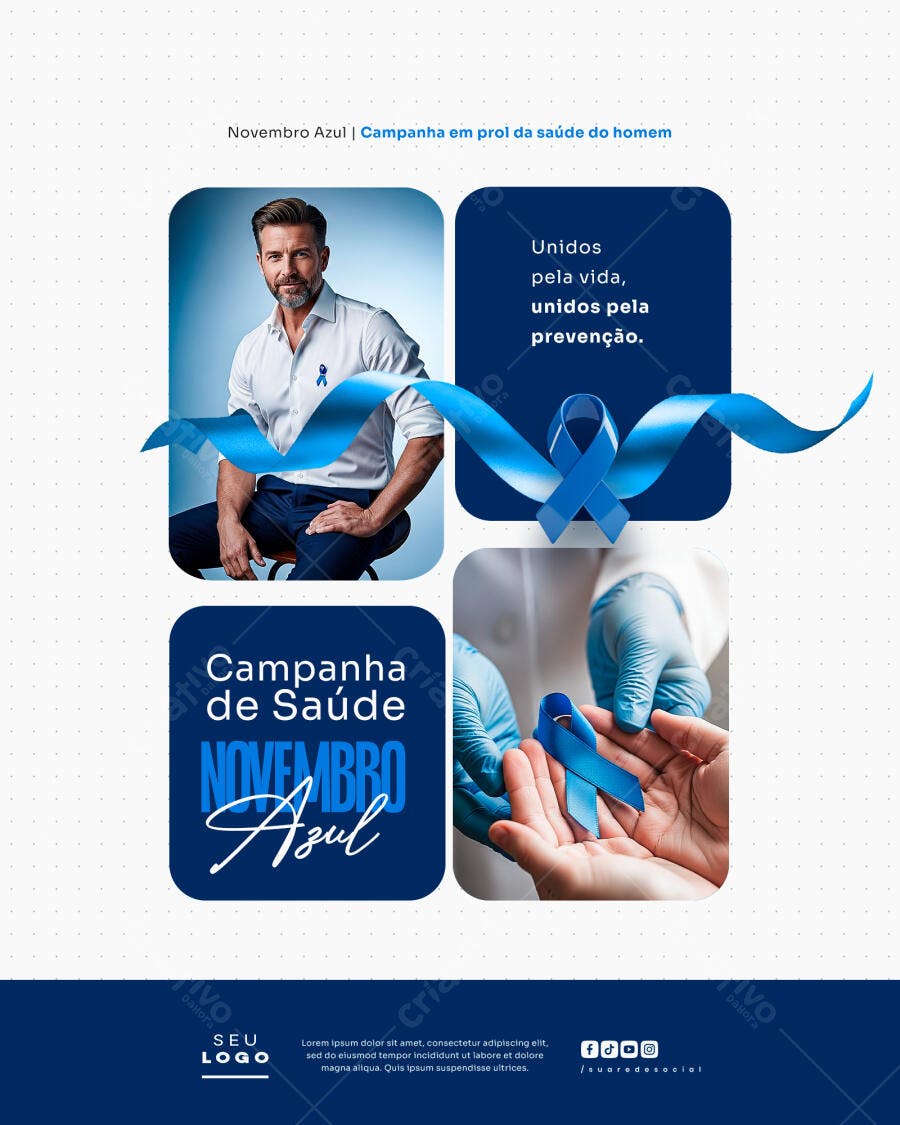 Post para Campanha Novembro Azul PSD Editável