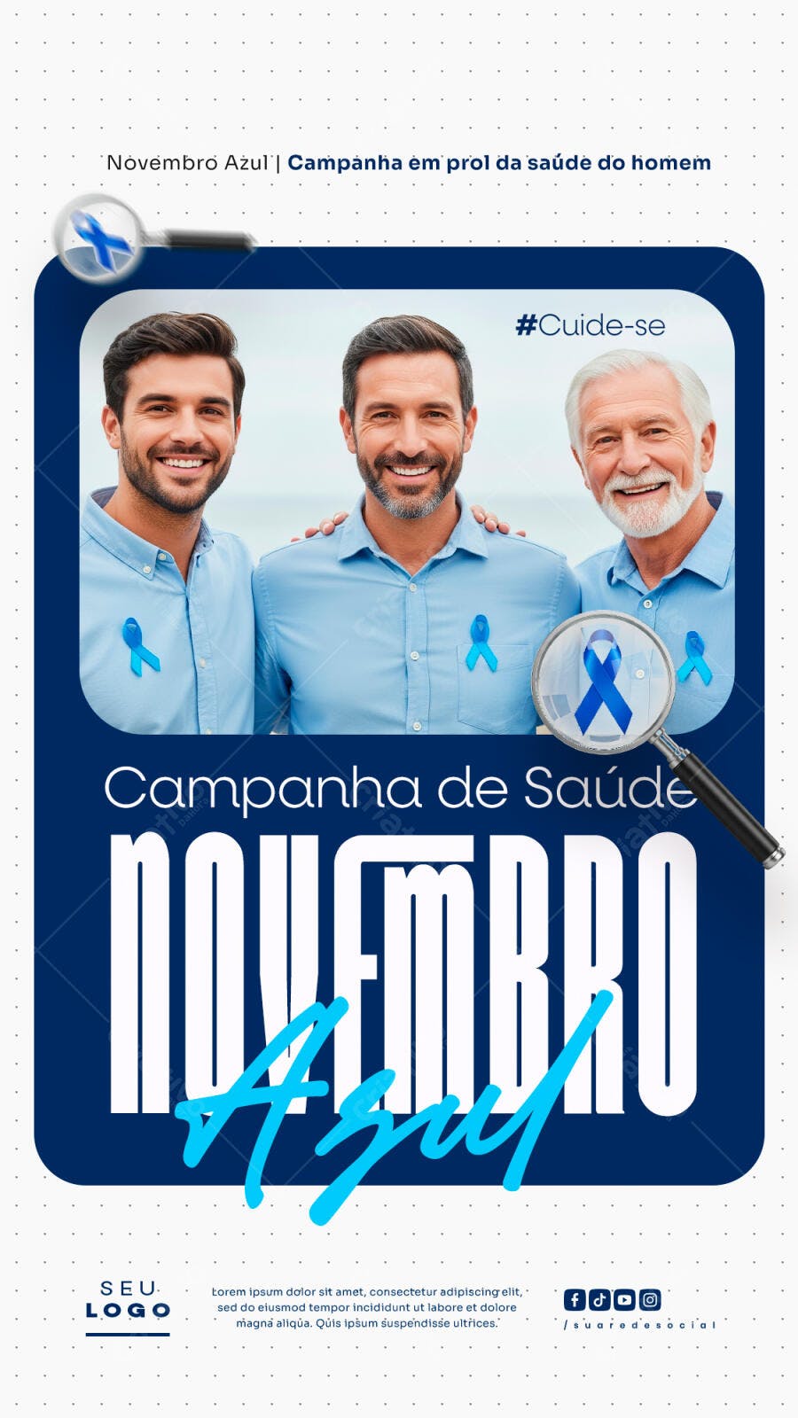 Flyer Novembro Azul PSD Editável