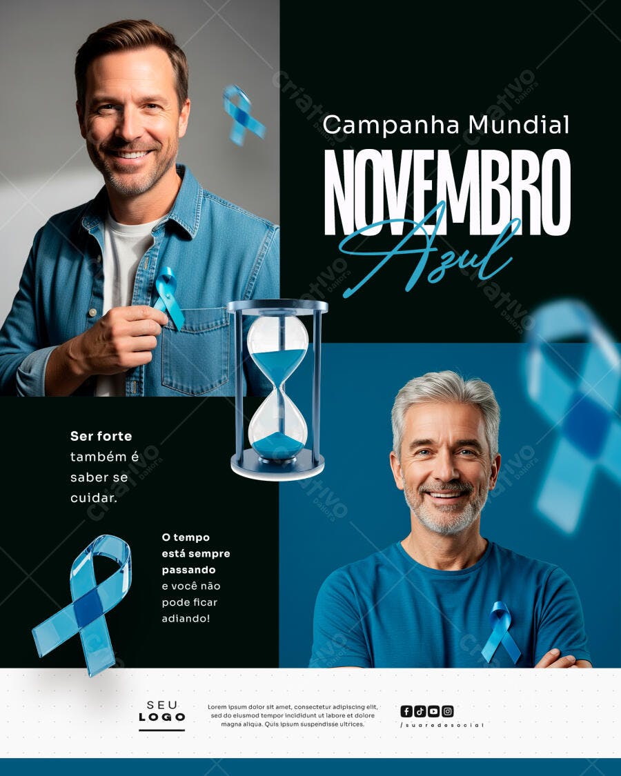 Post para Novembro Azul PSD Editável