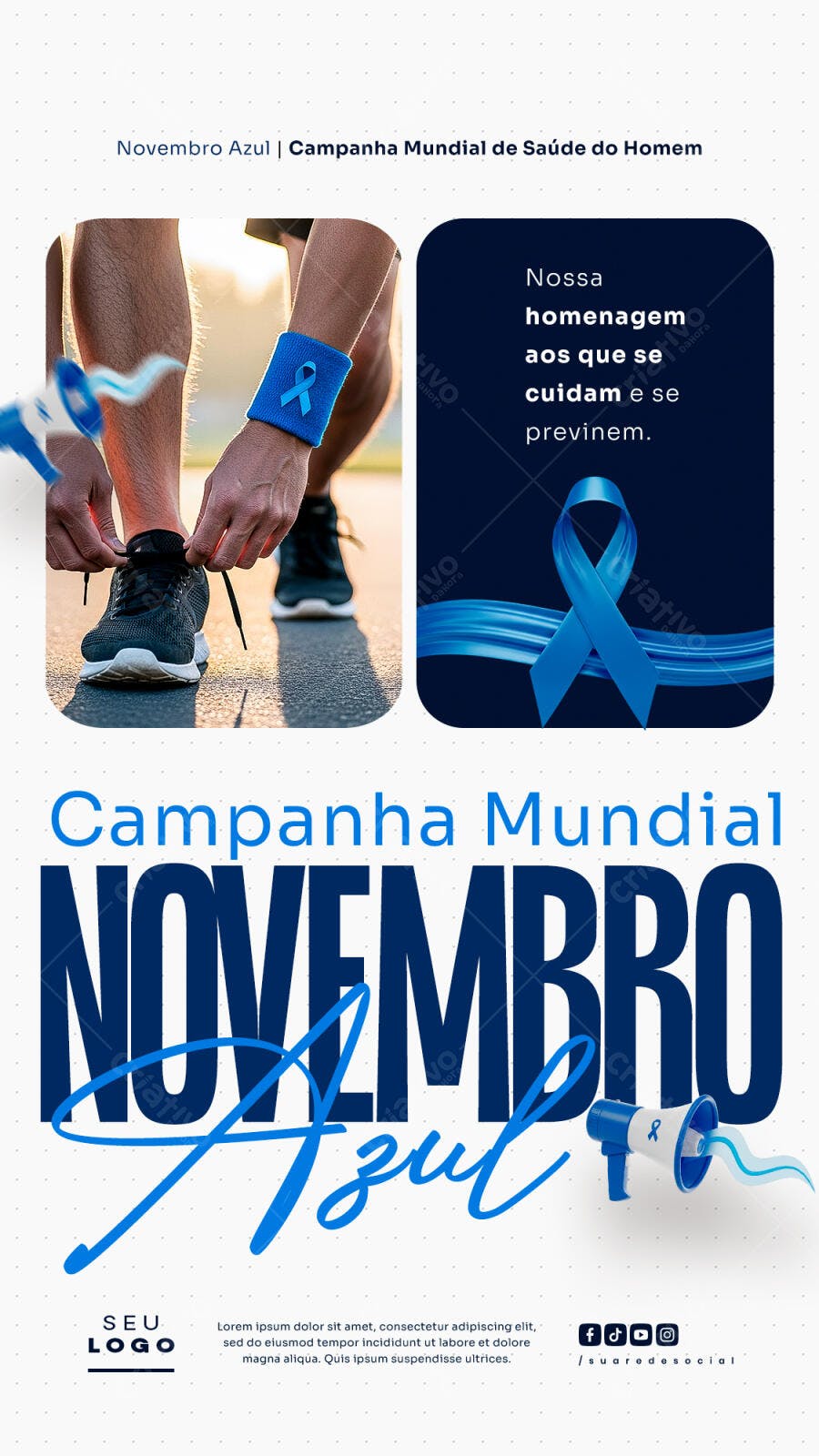 Flyer Novembro Azul PSD Editável