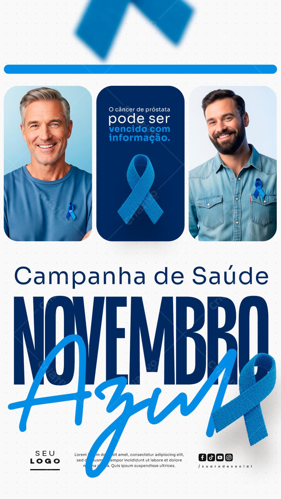 Flyer Novembro Azul Campanha de Saúde PSD Editável