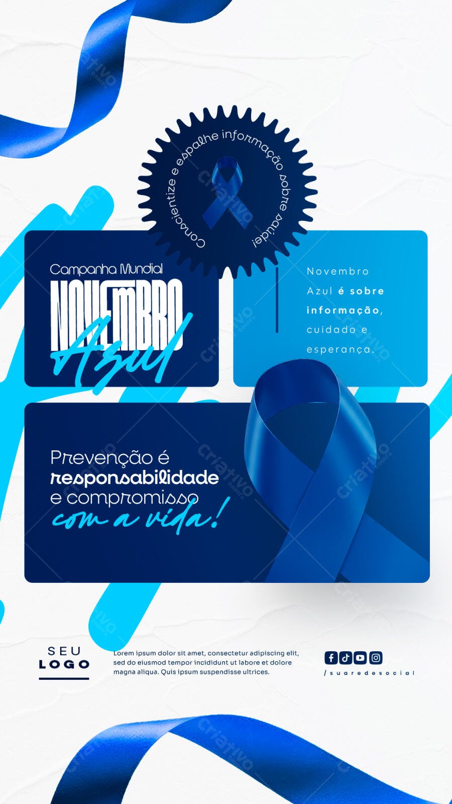 Flyer Novembro Azul PSD Editável