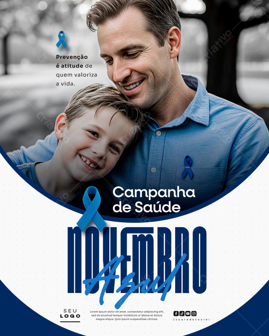 Flyer Novembro Azul PSD Editável