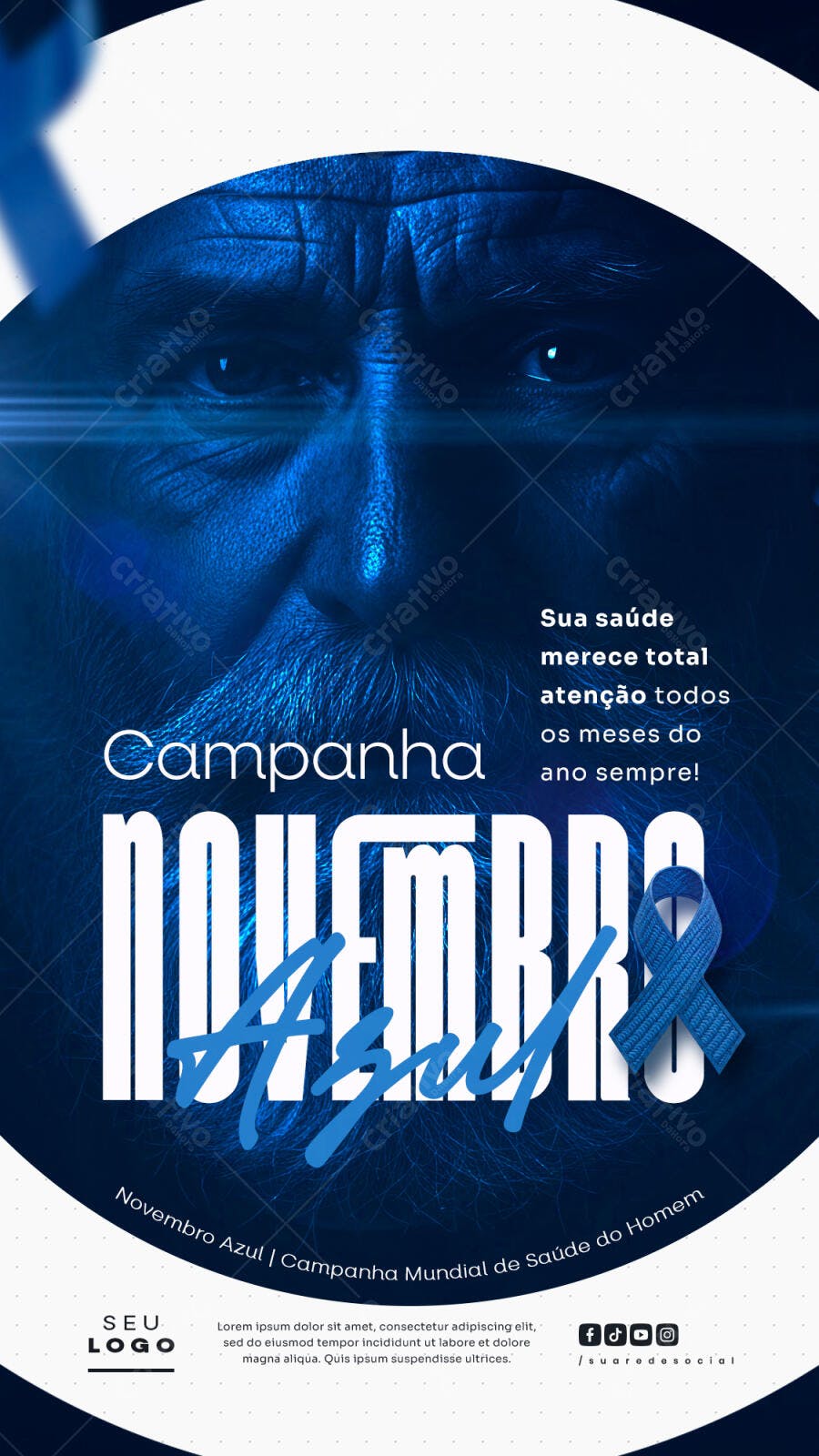 Flyer Novembro Azul PSD Editável