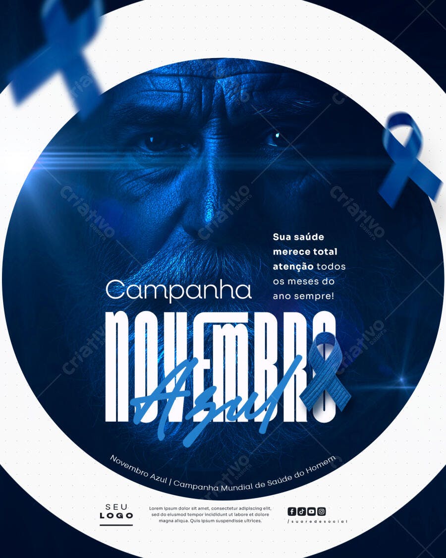 Flyer Novembro Azul PSD Editável