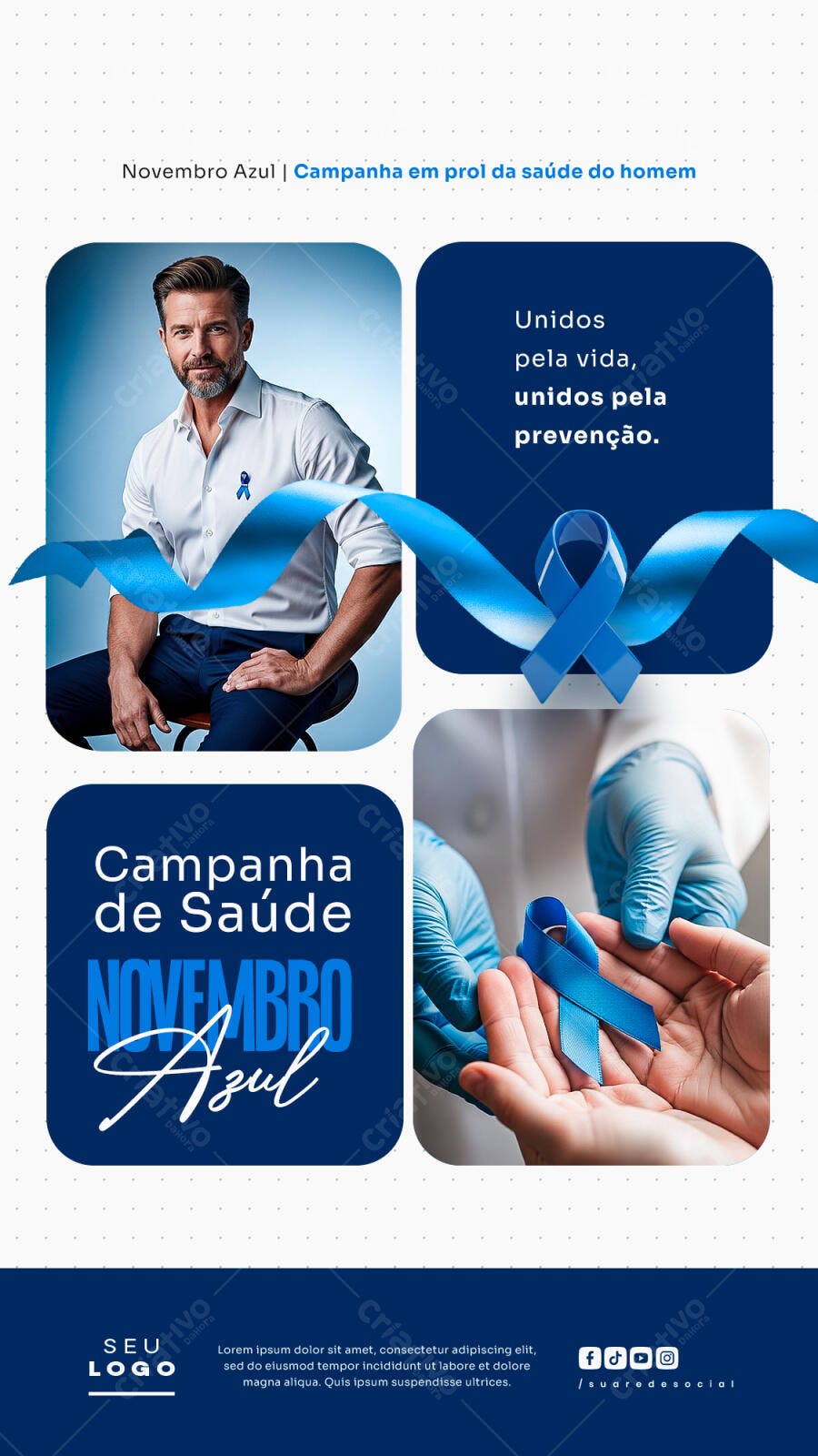 Flyer Novembro Azul PSD Editável
