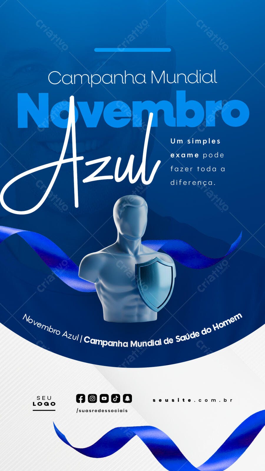 Flyer Novembro Azul PSD Editável