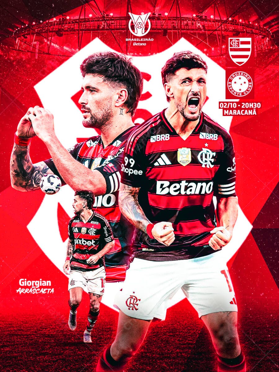 PSD Flyer Flamengo x Cruzeiro PSD Editável