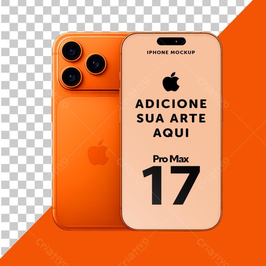 Mockup iPhone Pro Max Laranja: Visual Realista
