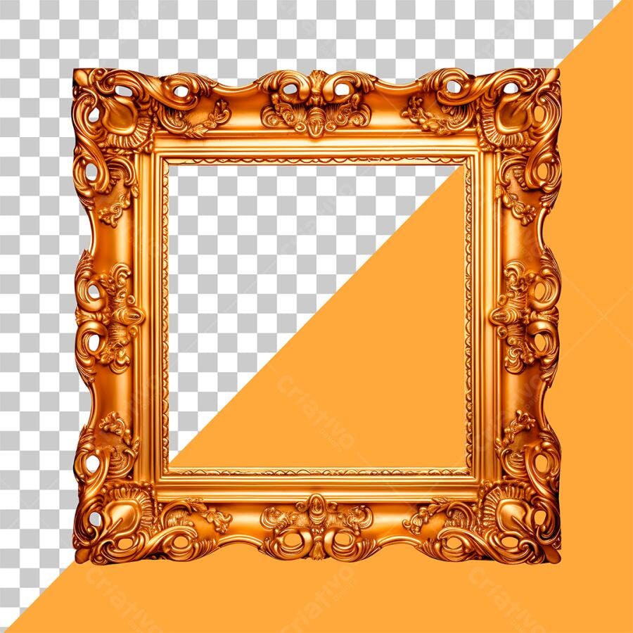 Moldura Dourada PNG com fundo transparente