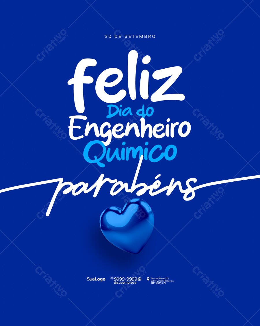 Flyer Dia do Engenheiro Químico PSD Editável