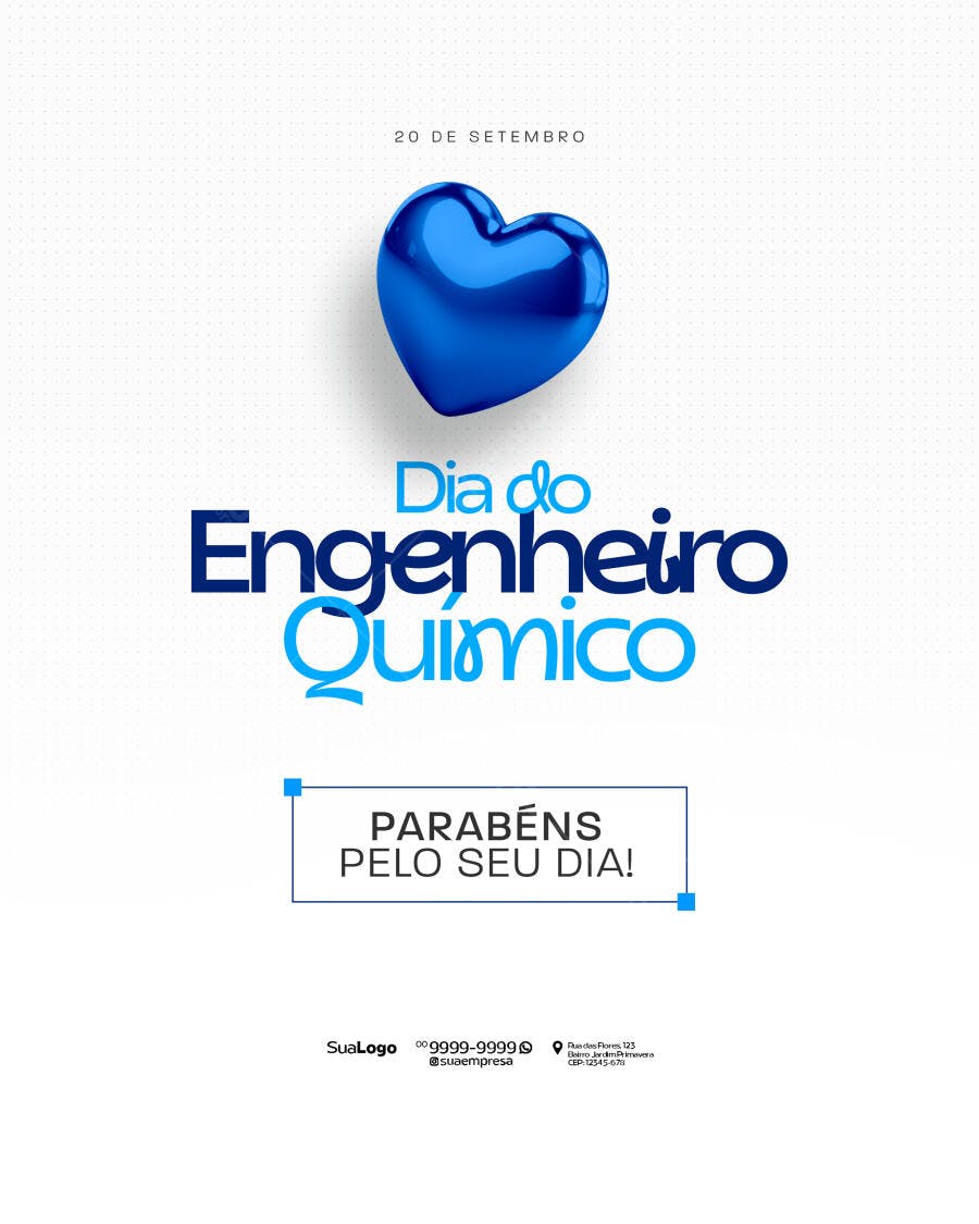 Flyer Dia do Engenheiro Químico PSD Editável