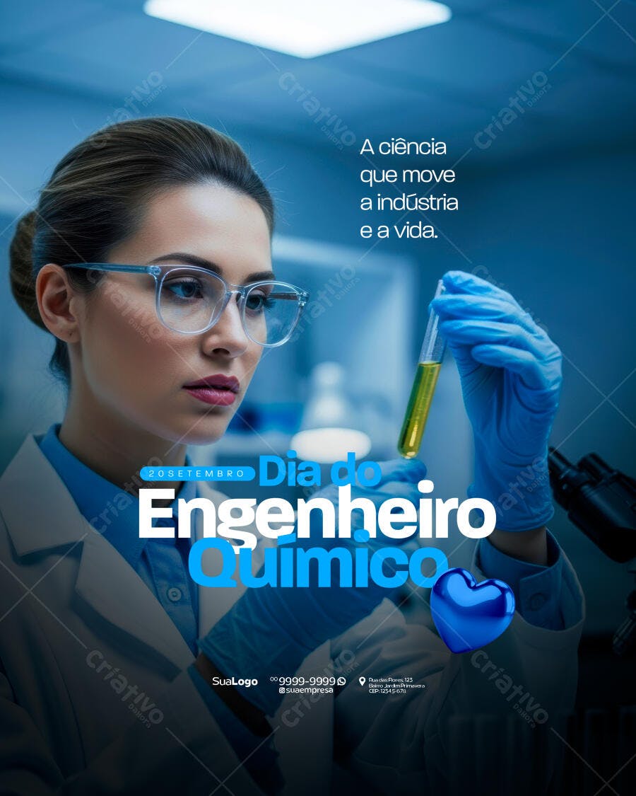 Flyer Dia do Engenheiro Químico PSD Editável