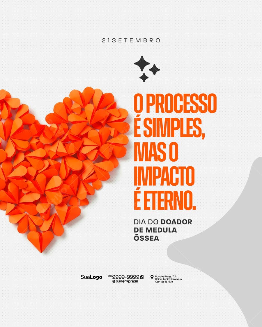 Flyer Dia do Doador de Medula Óssea PSD Editável