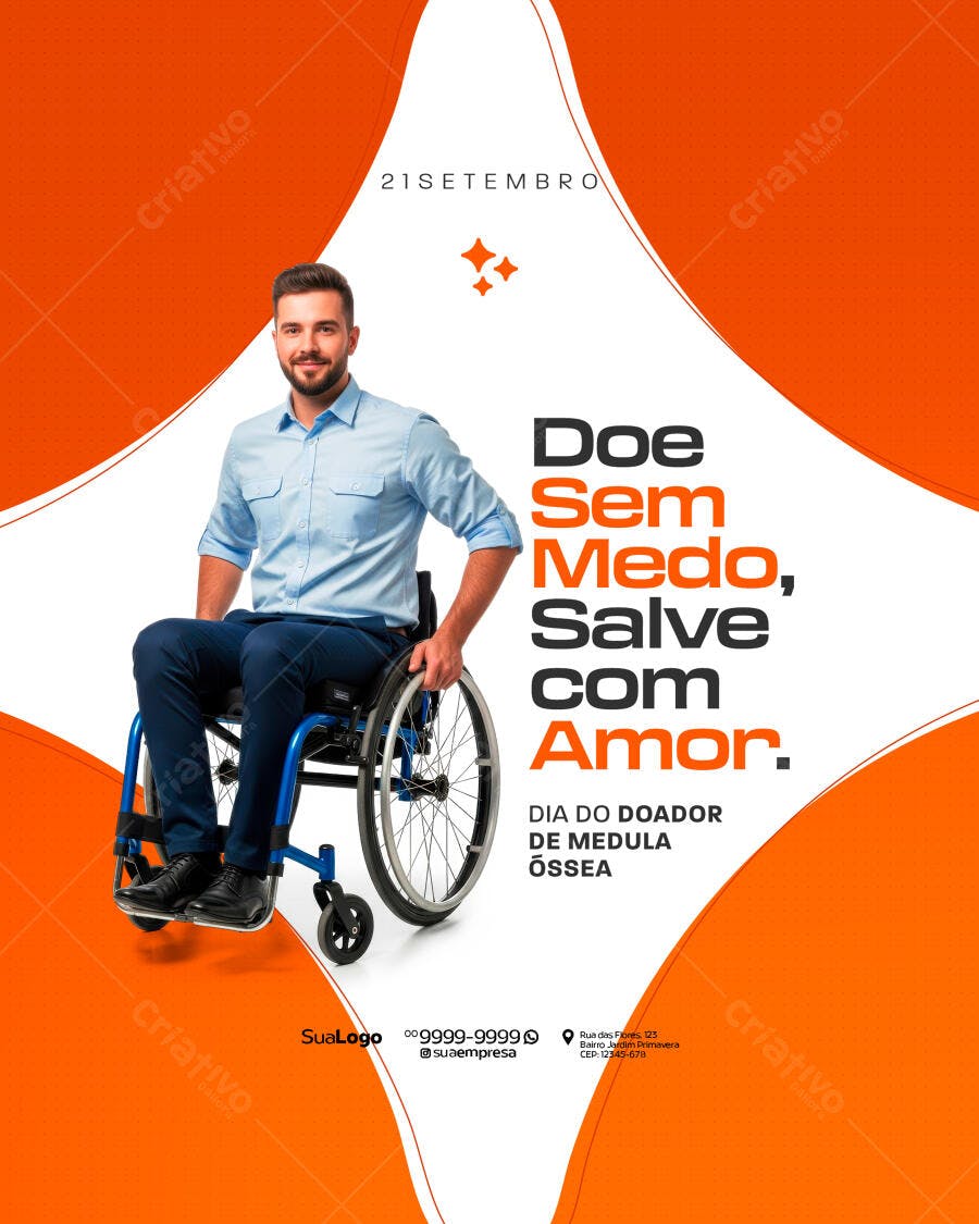 Flyer Dia do Doador de Medula Óssea PSD Editável