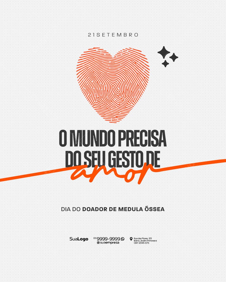 Flyer Dia do Doador de Medula Óssea PSD Editável
