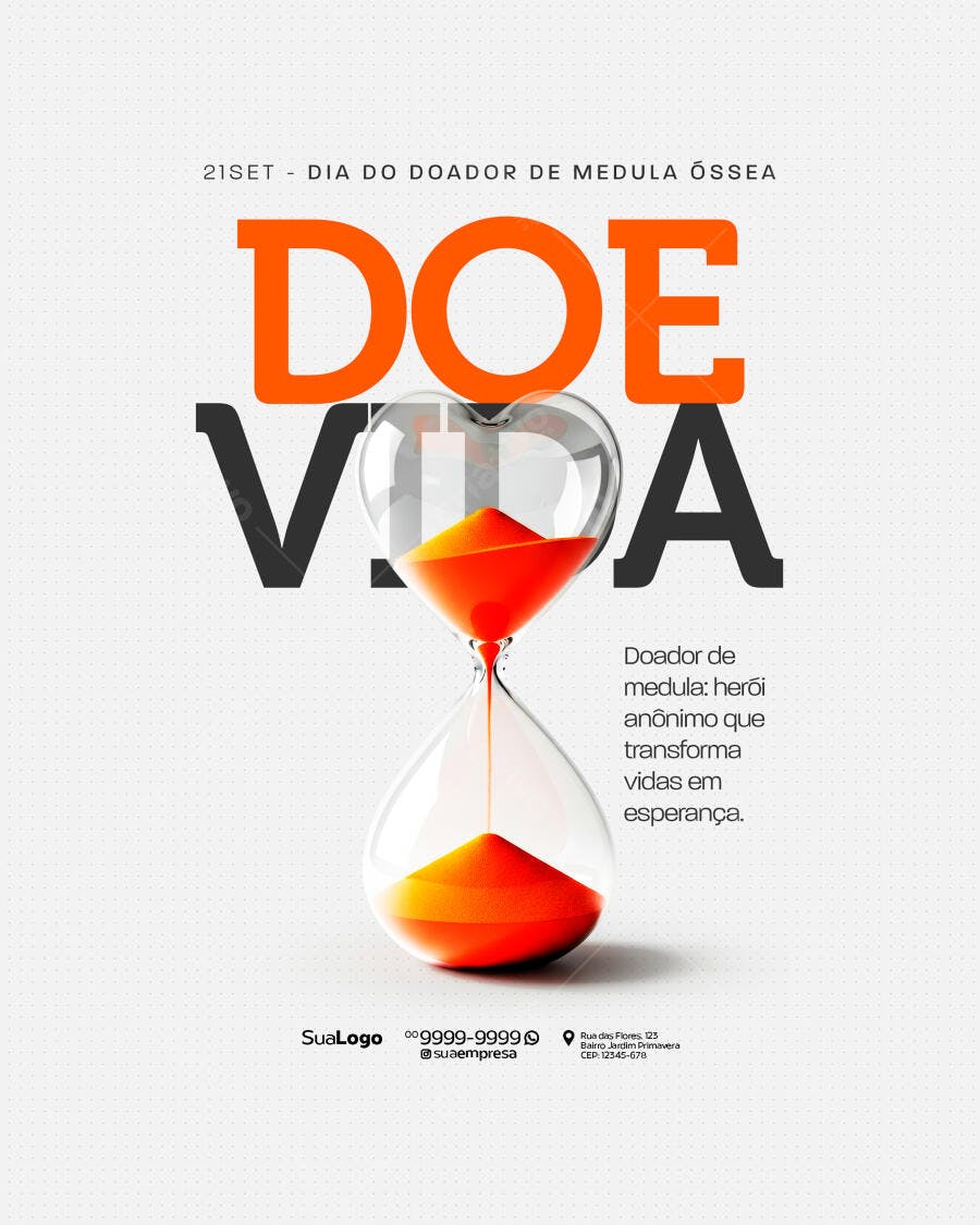 Flyer Dia do Doador de Medula Óssea PSD Editável