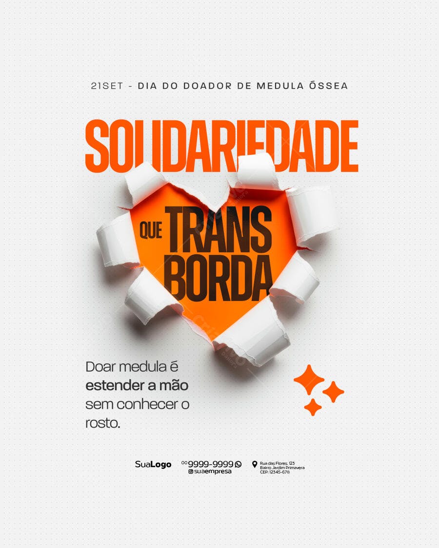 Flyer Dia do Doador de Medula Óssea PSD Editável