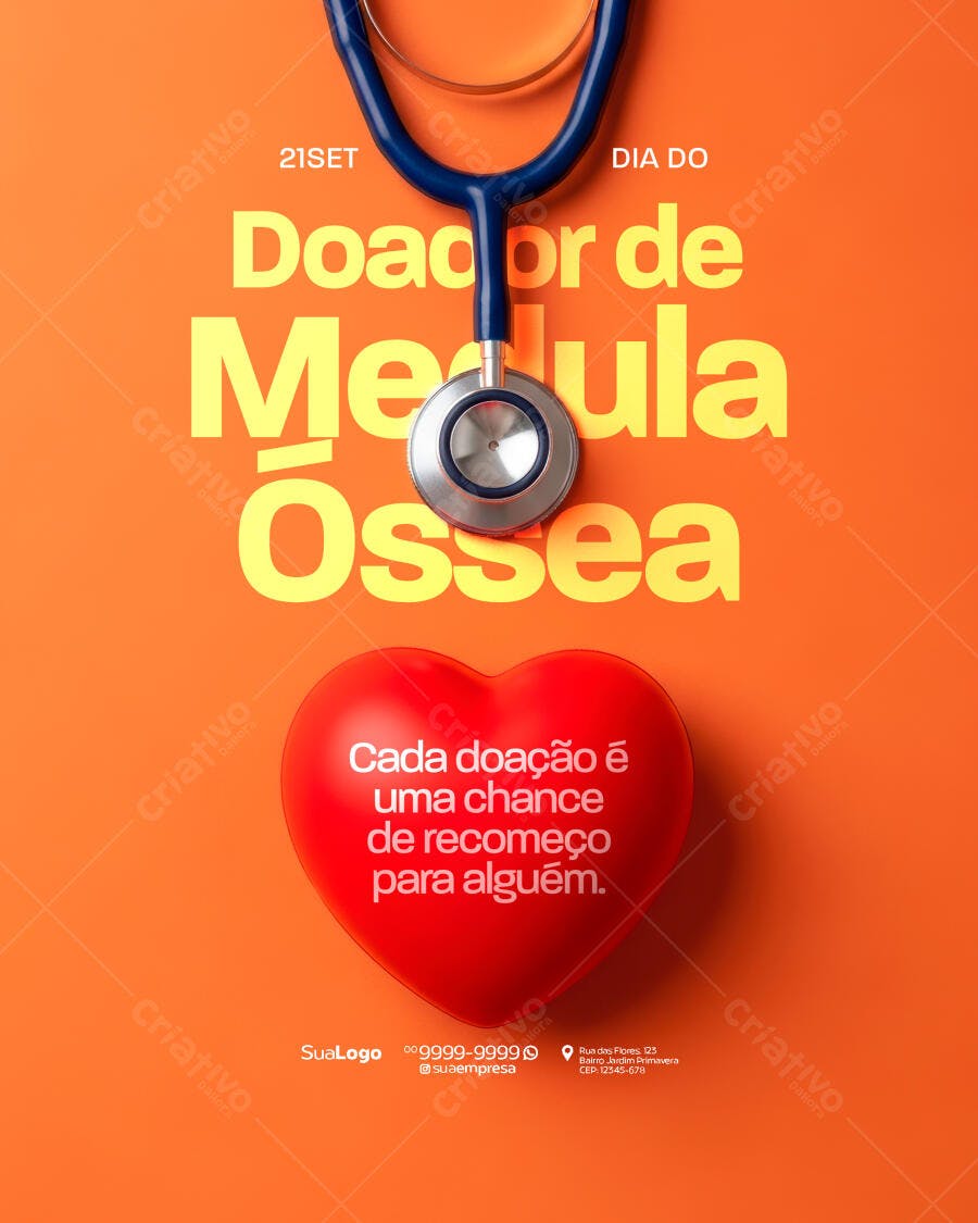 Flyer Dia do Doador de Medula Óssea PSD Editável