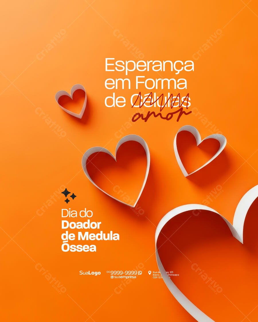 Flyer Dia do Doador de Medula Óssea PSD Editável