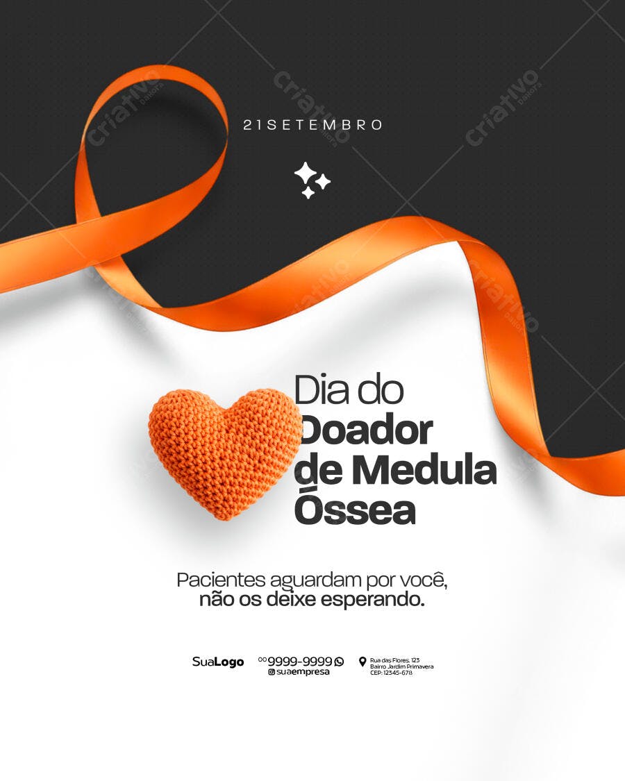 Post para Dia do Doador de Medula Óssea PSD Editável