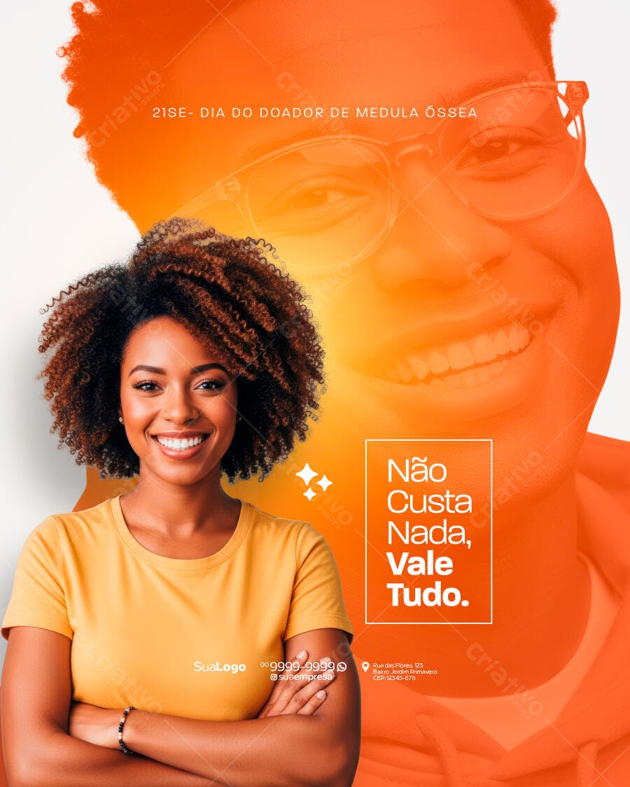 Flyer Dia do Doador de Medula Óssea PSD Editável