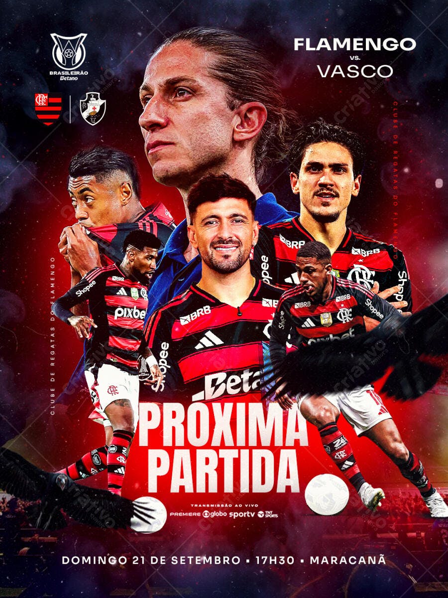 Flyer Flamengo x Vasco PSD Editável