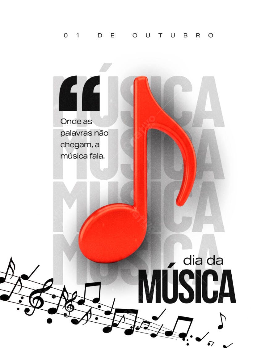 Flyer Dia da Música PSD Editável