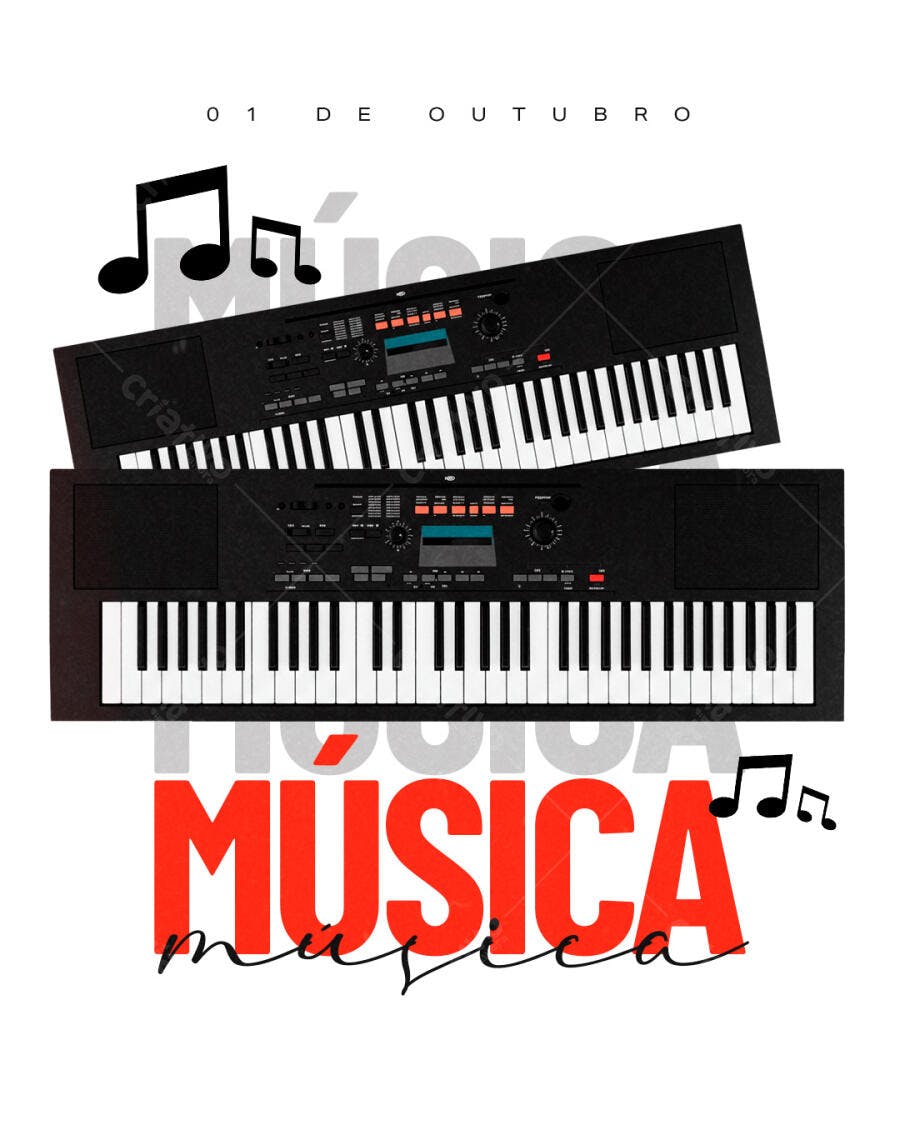 Flyer Dia da Música PSD Editável