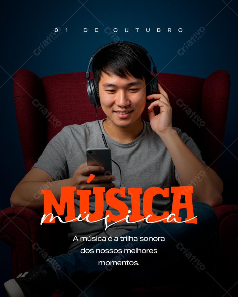 Flyer Dia Mundial da Música PSD Editável